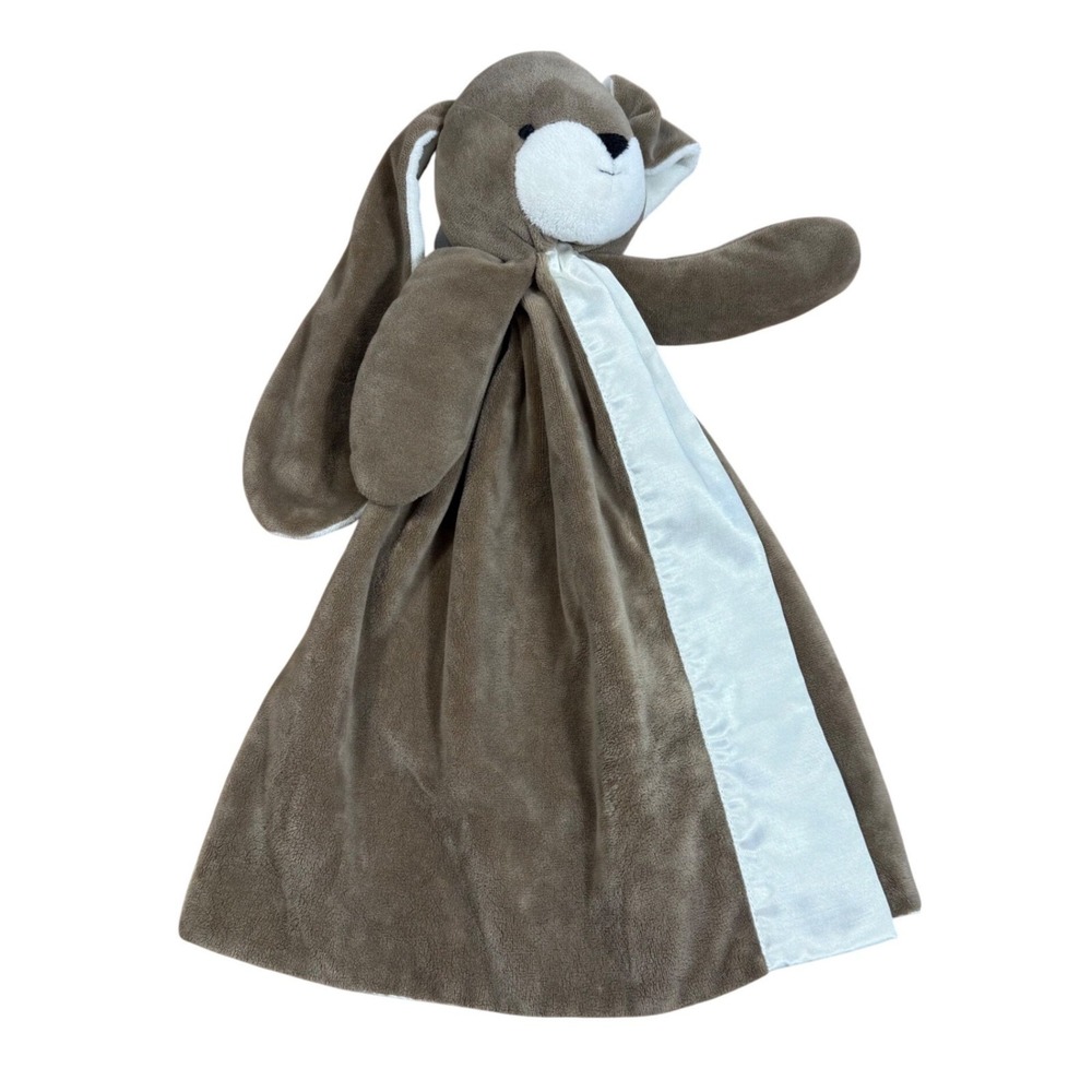 Bunnies By The Bay Bunny Nibble Buddy Blanket‎ Brown Lovey Security Plush 104456 - Picture 5 of 9